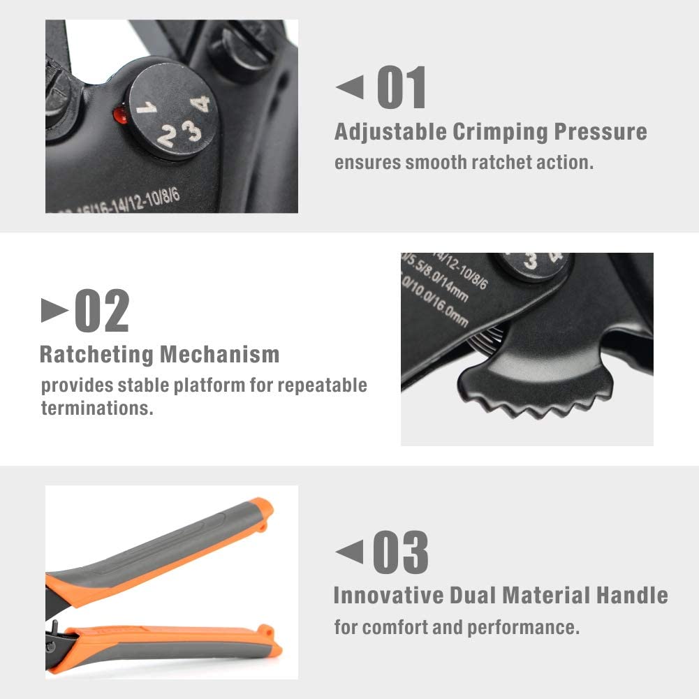 คีมย้ำหางปลาเปลือย IWISS IWS-16 ขนาด 22-6 AWG - Image 5