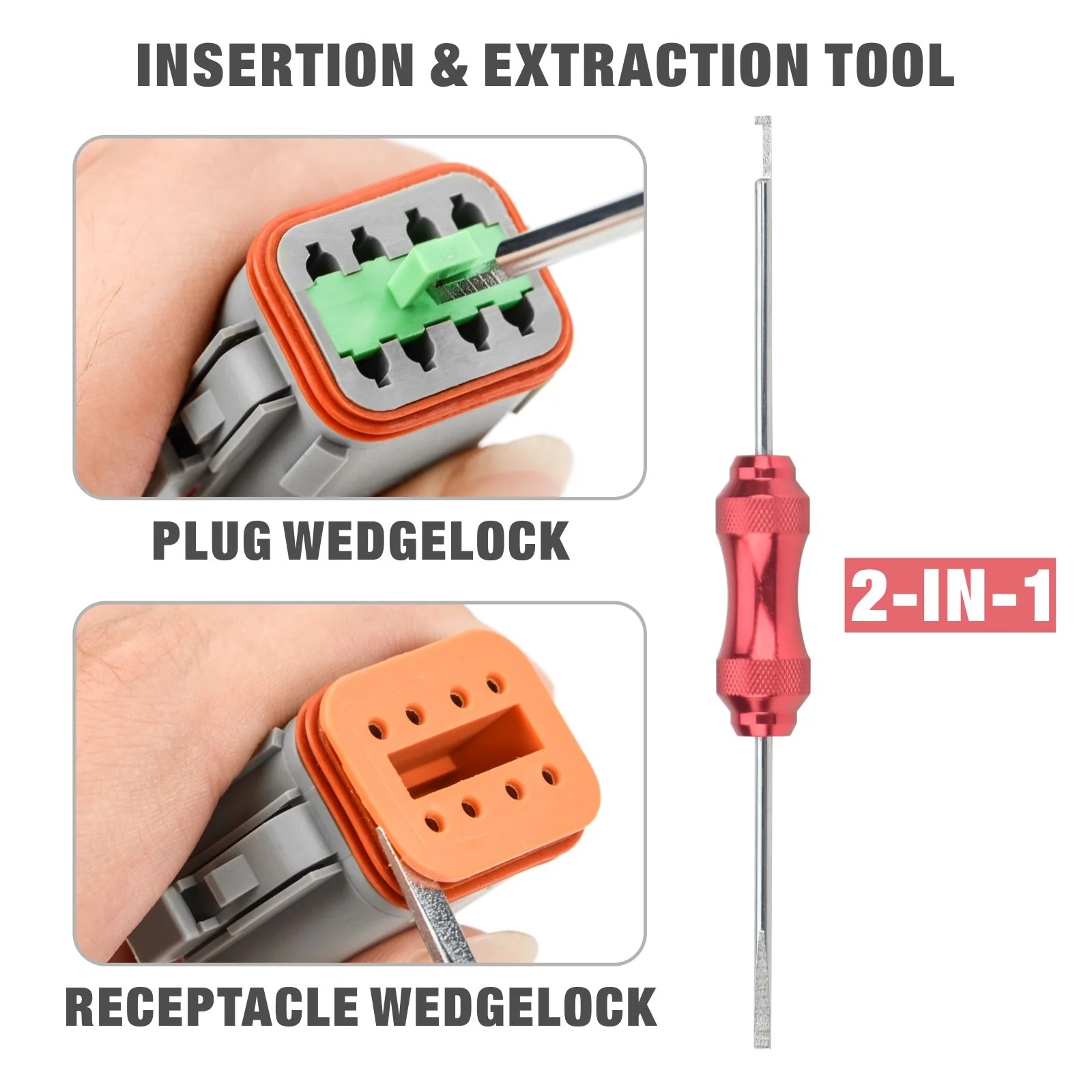 ชุดเครื่องมือย้ำพิน ซ่อมแซม ถอดขั้วต่อสายไฟฟ้ายานยนต์ IWISS KIT-DC01 12ชิ้น - Image 7