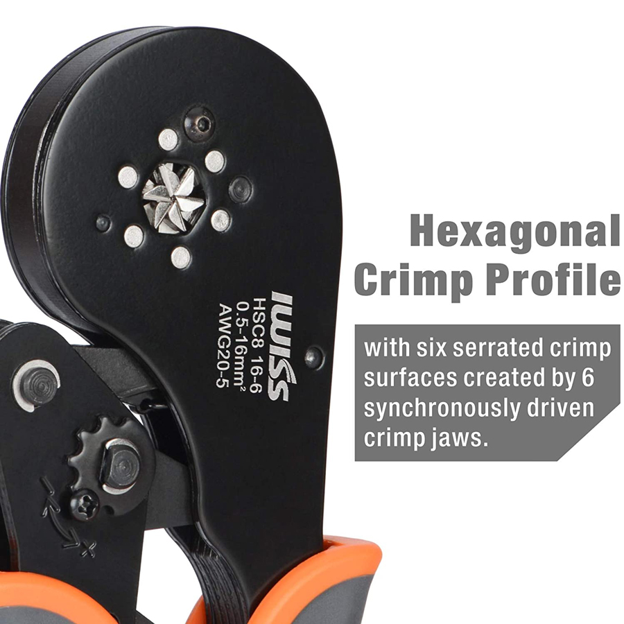 คีมย้ำหางปลาคอร์ดเอ็น IWISS CORD END HSC8 16-6 0.5-16mm2 - Image 4