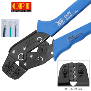 OPT SN-02 เป็นคีมย้ำหางปลาแบบเปลือย 0.25 - 2.5 ตร.มม.หรือขนาด 24-14 AWG